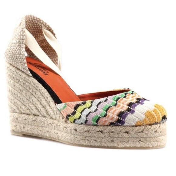 Missoni x CASTANER Carina chevron wedge espadrilles Size 6 Multicolor - Picture 1 of 13